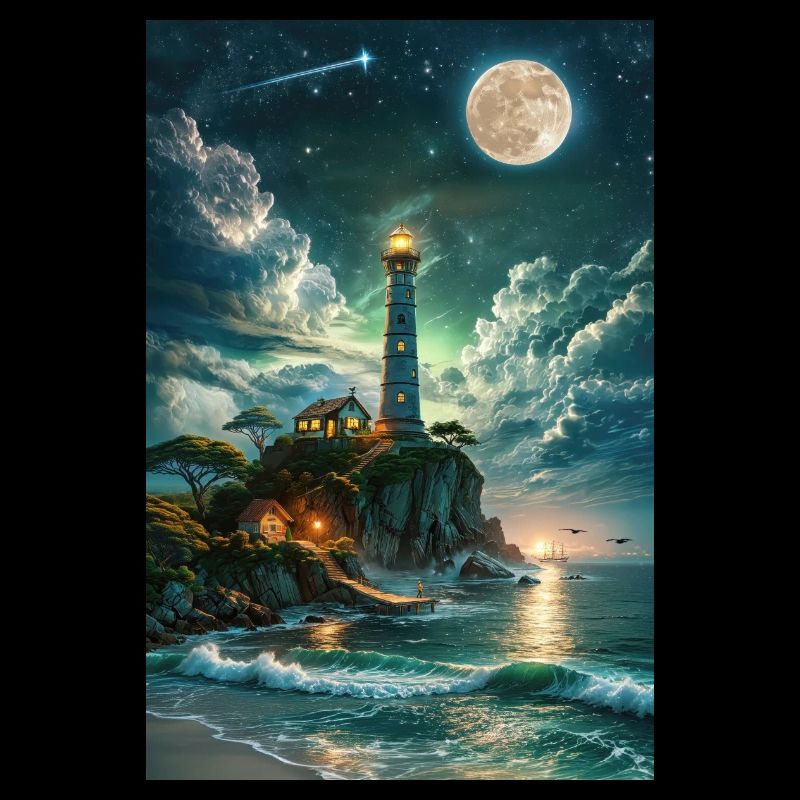 Der Leuchtturm im Mondlicht