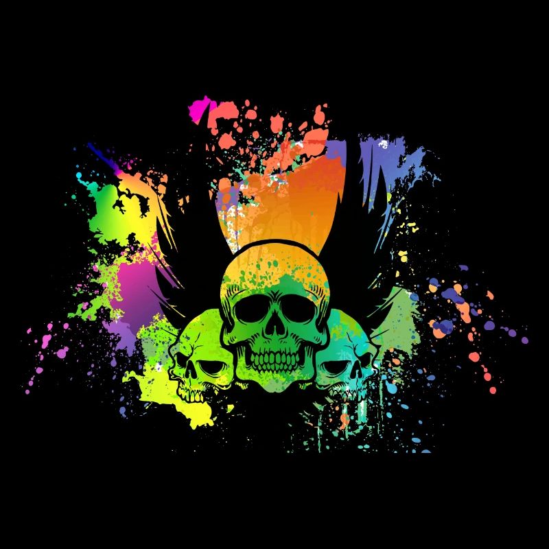 Crâne avec tache de couleur