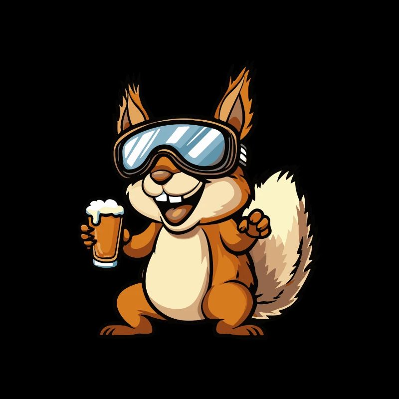 Eichhörnchen Apres Ski Bier Comic