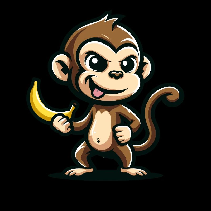 Affe mit Banane frech