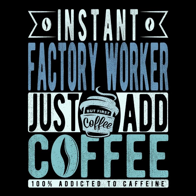 Instant-Fabrikarbeiter fügen einfach Kaffee hinzu