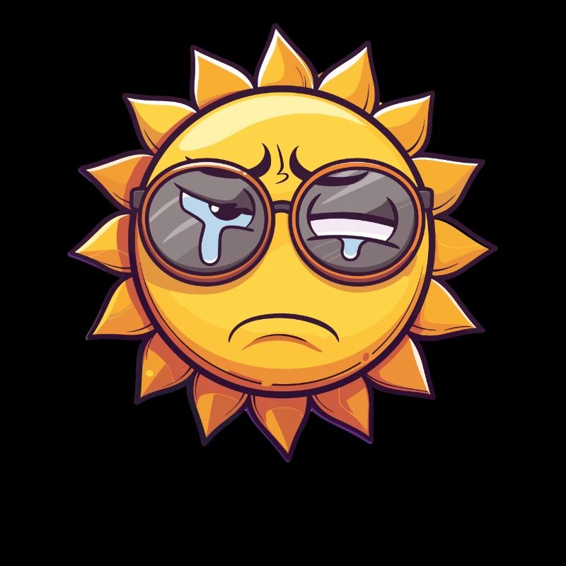 Triste soleil avec des larmes