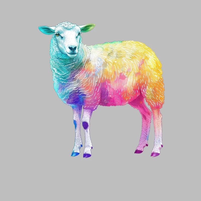 Schaf mit Regenbogen Shepherd-Farmtier