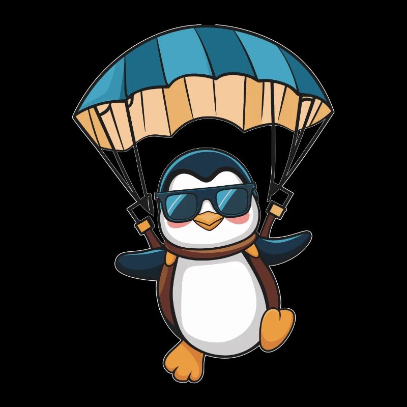 Pingouin cool avec parachute