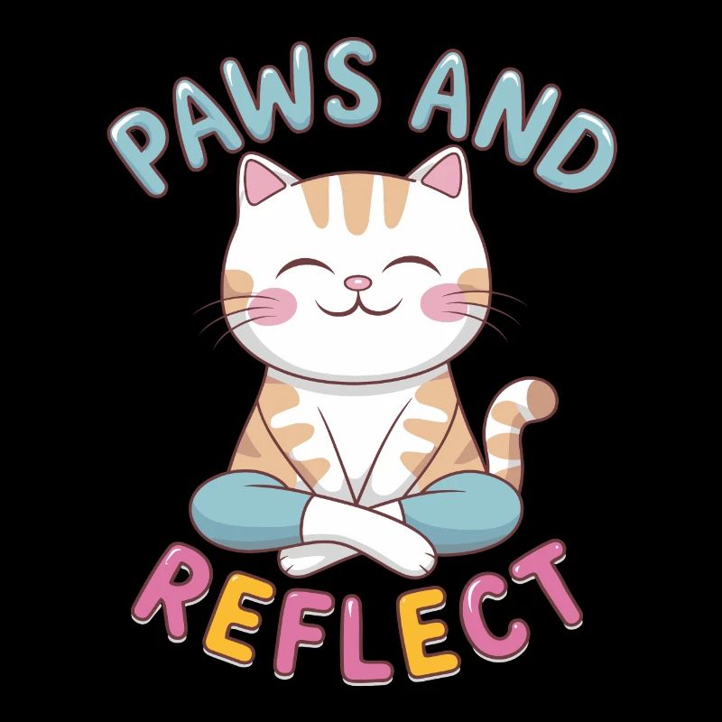 Pattes Et Réfléchir Chat Yoga Méditation