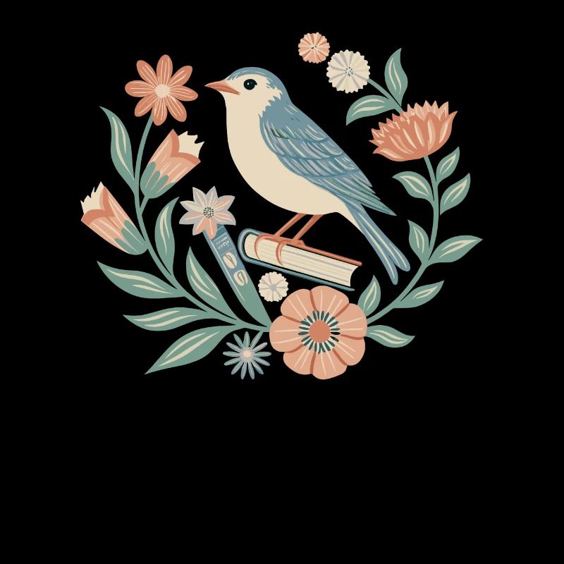Vogel Und Blumen Im Cottagecore Stil