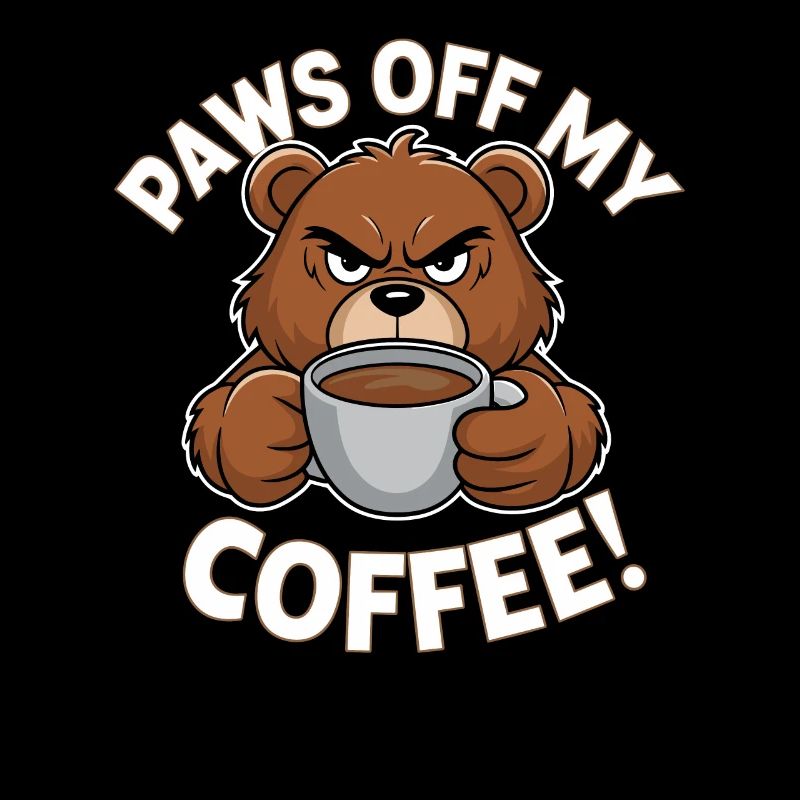 Paws Off My Coffee Funny Bear
