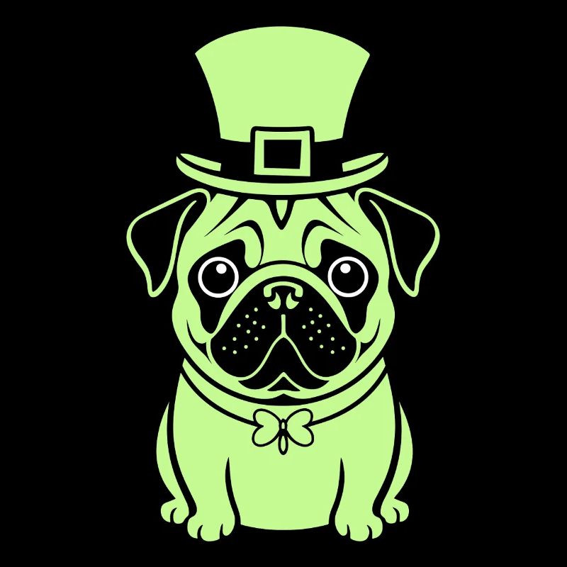 Cute Pug St Patrick's Day Hat Design