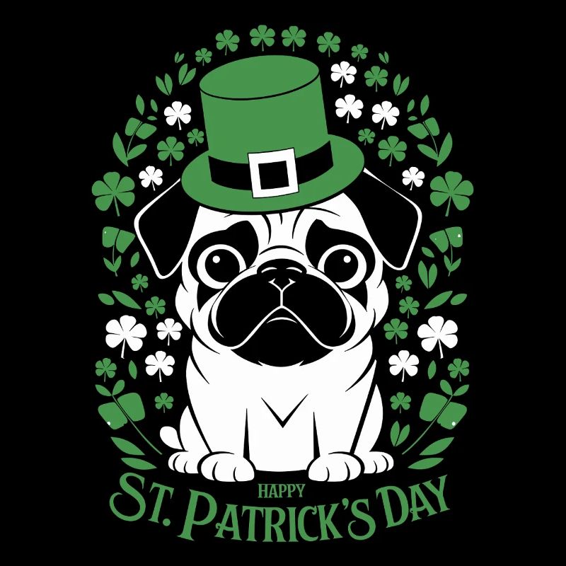Carlin de la Saint-Patrick avec un chien mignon et