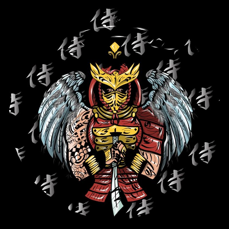 Guerrier japonais avec ailes