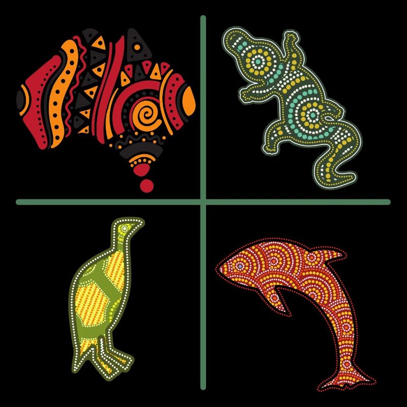 Aboriginal Australian Art des points Animaux