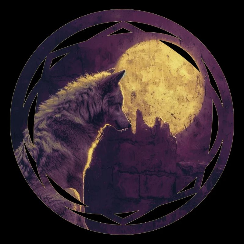 Wolf und der keltische Mond