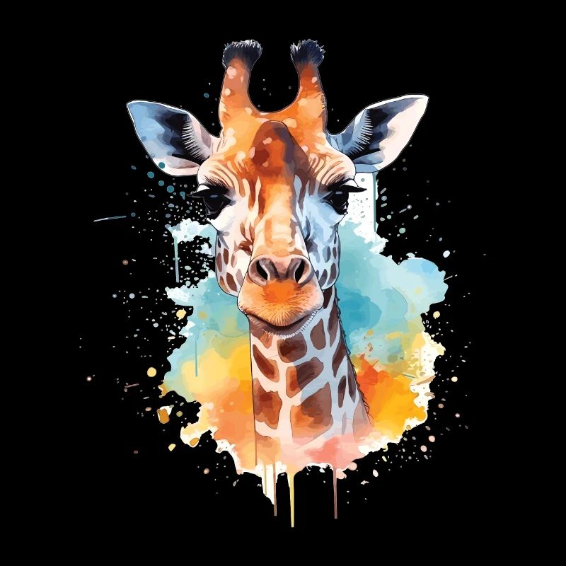 Aquarell-giraffe – Farbenfrohe