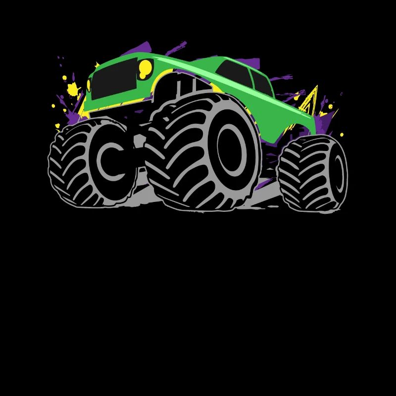 Confrontation de Monster Truck Vert-Violet