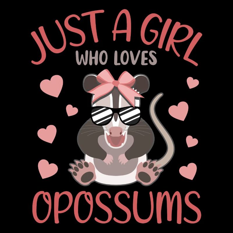 Mädchen Opossum Liebe Herzchen Motiv