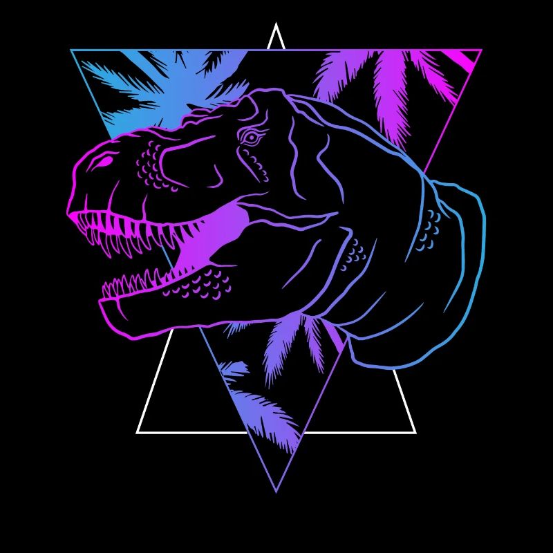 T-Rex néon Triangle oeuvre cadeau