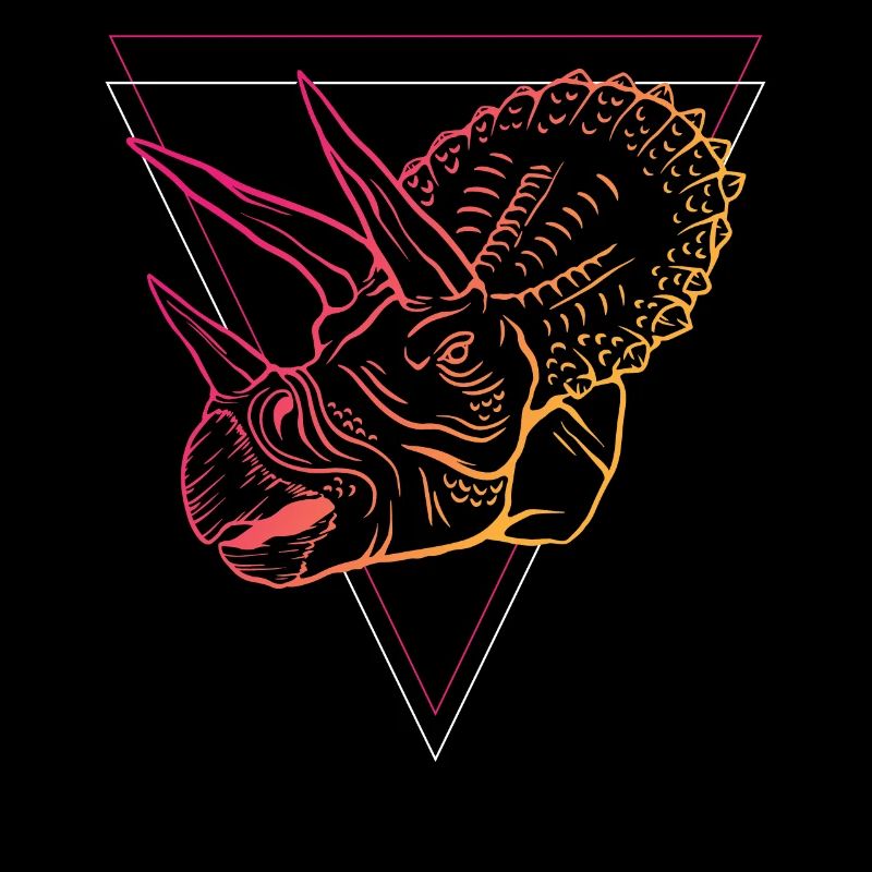Geometrischer Triceratops Kunst Deko Stil