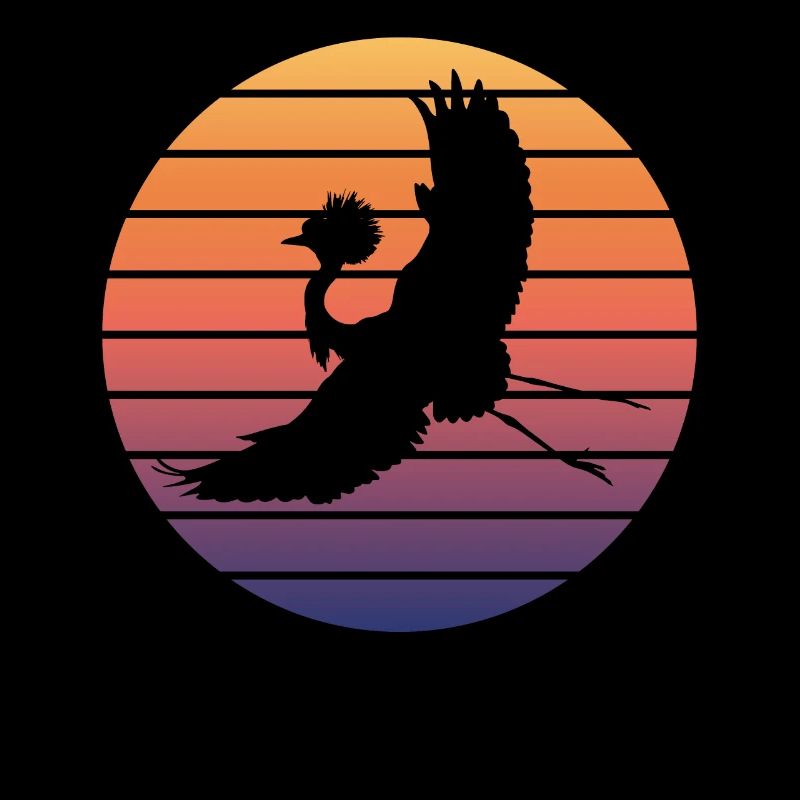 Crane Contour Sunset Nature Fan