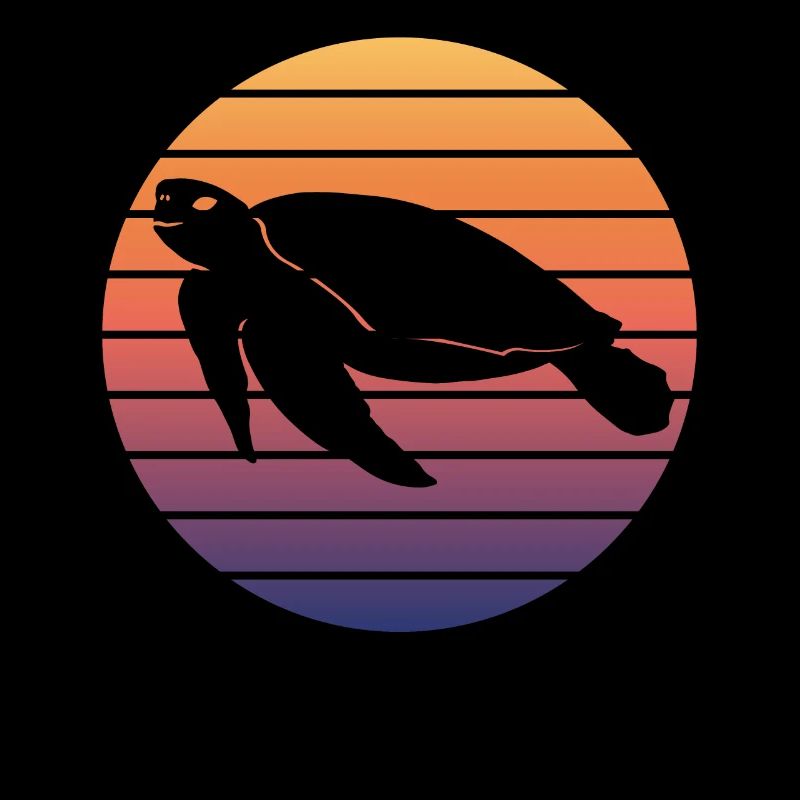 Sea Turtle Silhouette Sunset