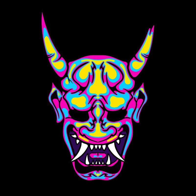 Neon Hannya Japanischer Geist Mystik