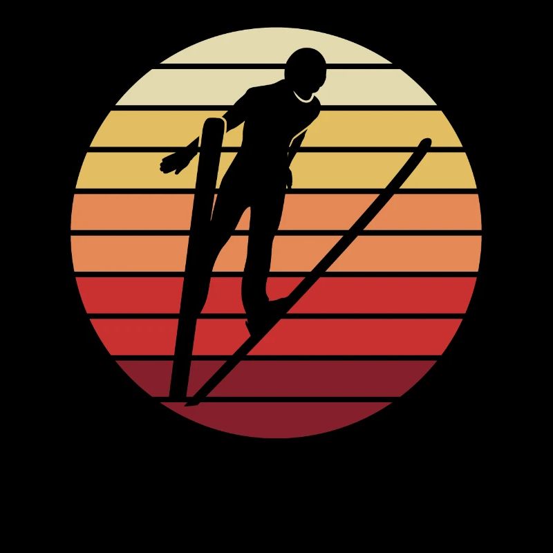 Abendflug des Skispringers