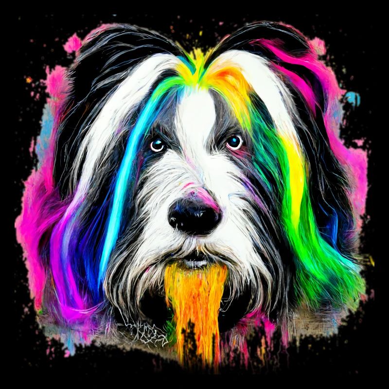 Bearded Collie Design in Farbe