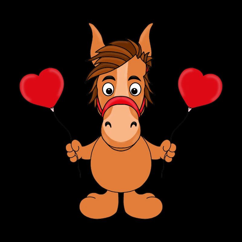 LUFTBALLONS - HERZCHEN - LIEBE - PFERD - PONY