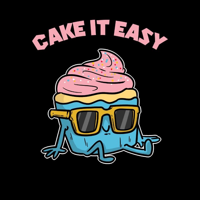Cake It Easy Spruch Sonnenbrille Wortspiel Gebäck
