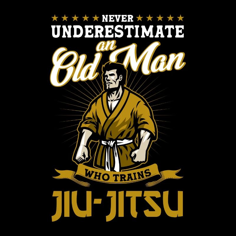 Old Man Jiu Jitsu Alter Mann Opa Kämpfer Geschenk