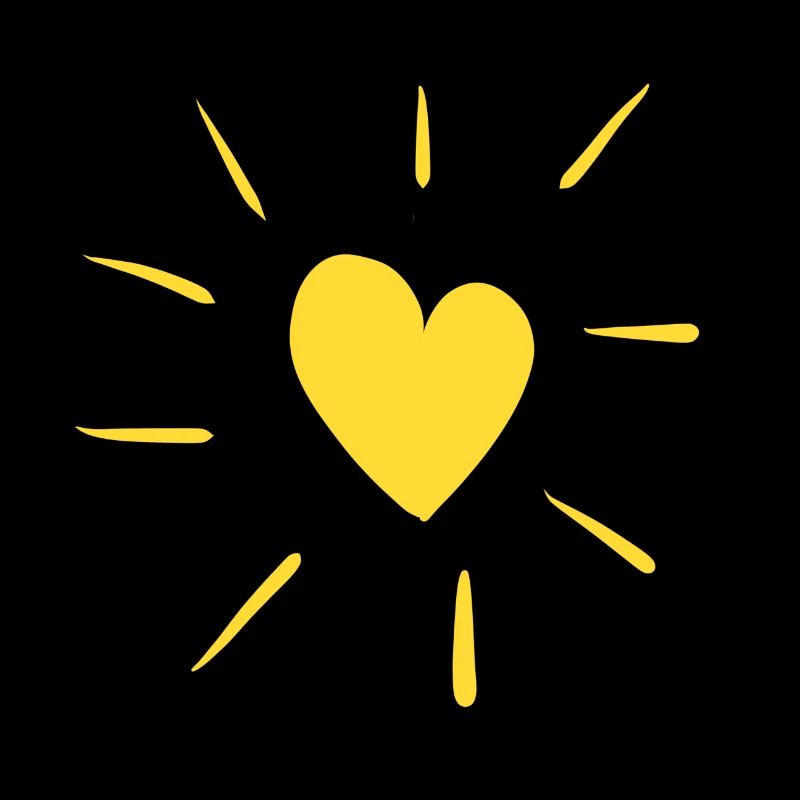 herz sonne linie liebe gelb