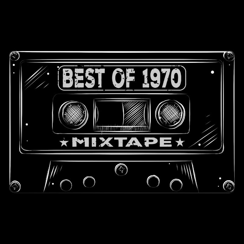 1970 Birthday Mixtape Cassette Retro