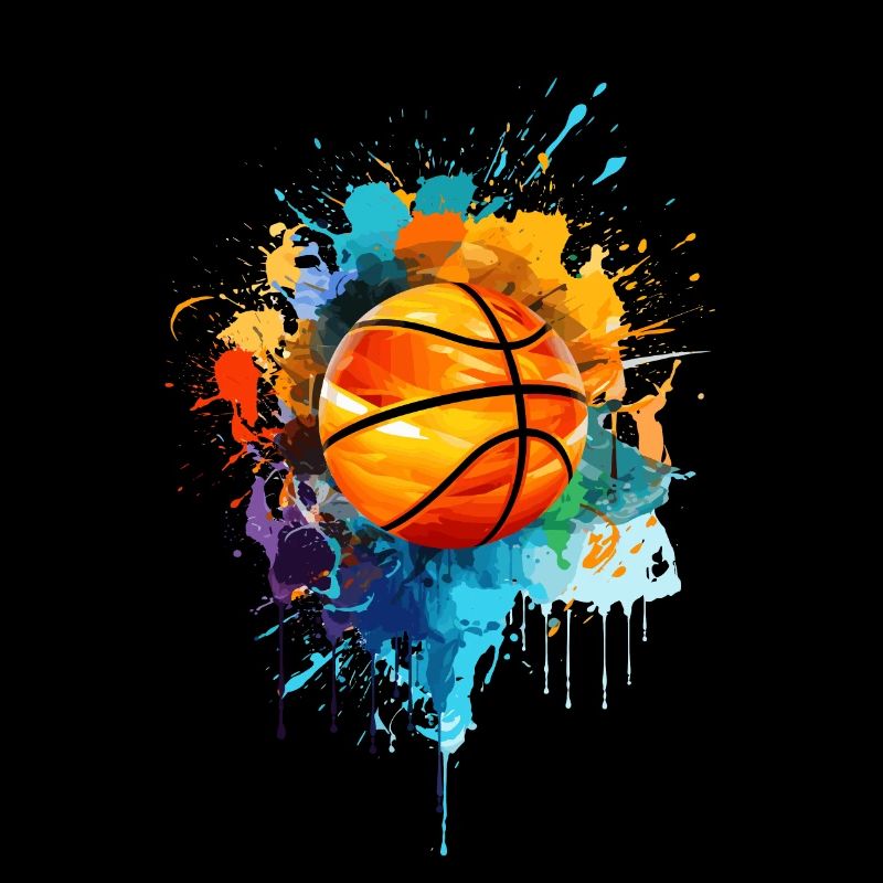 Farbenfroher Basketball Farbspritzer Farbklecks