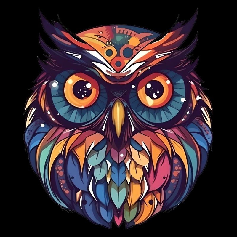 Bunte Eule Cartoon Style Comic