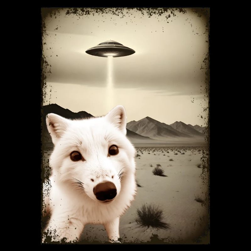 Polarfusch spots UFO in desert