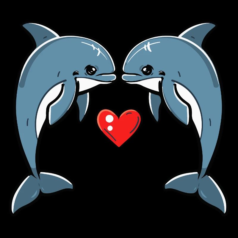 Couple de dauphins Saint-Valentin