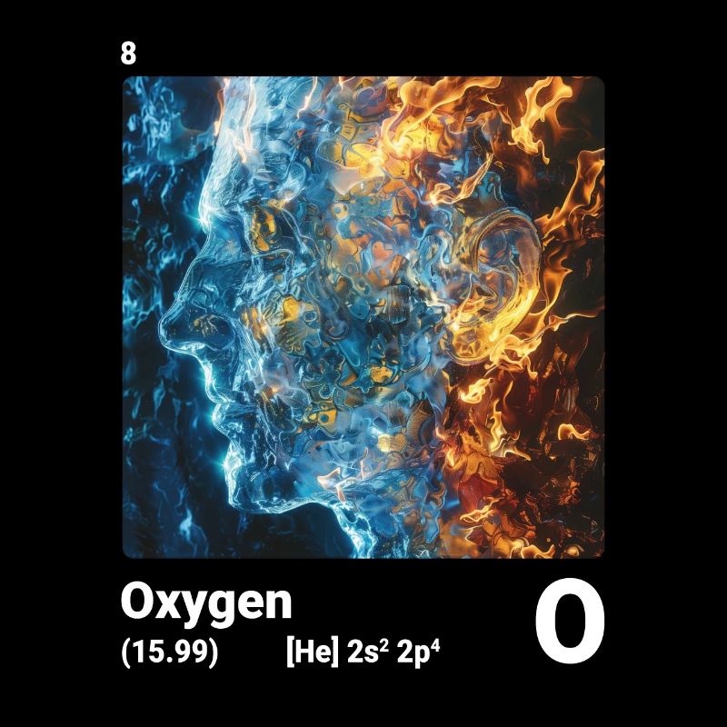 Periodic Table Element Oxygen (O) 008