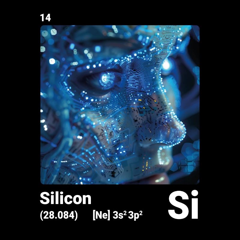 Periodic table element silicon (Si) 014
