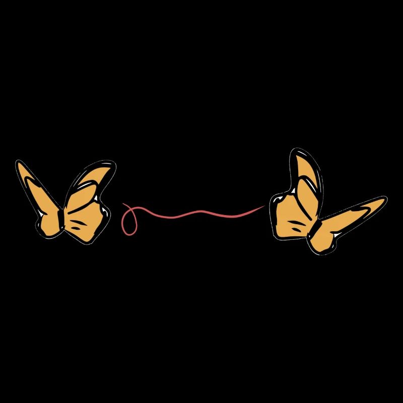 Butterfly red thread symbol animal
