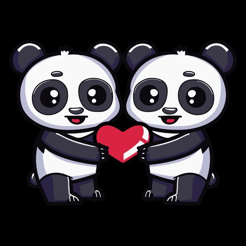 Panda Paar Herz