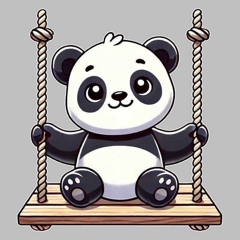 Mignon Panda Swing Dessin Animé Design