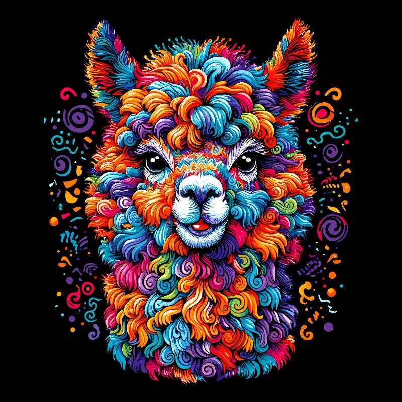 ALPAKA KONFETTI FARBENFROH BUNT REGENBOGEN TRIBAL