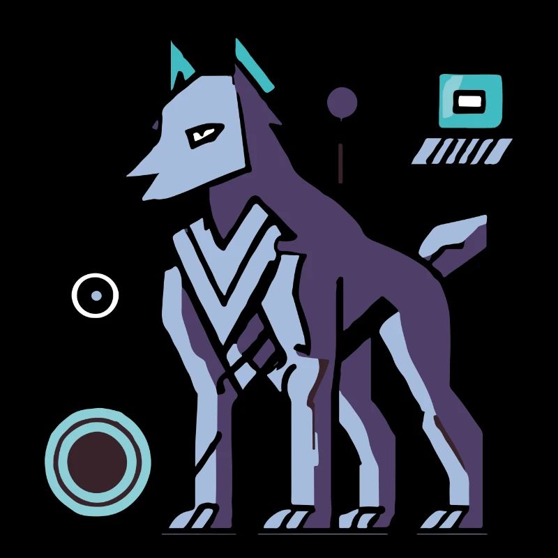 Futuristic Cyber Wolf