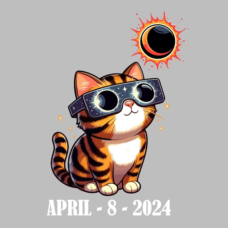 Solar Eclipse Cat April America Moon Funny