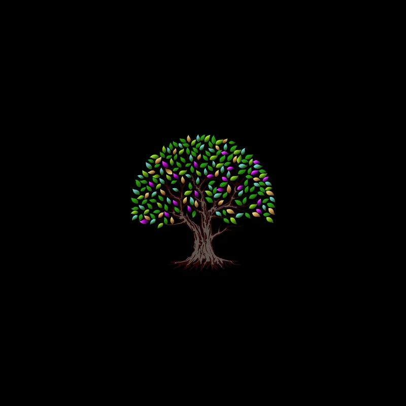 Bunter Baum mit Blättern