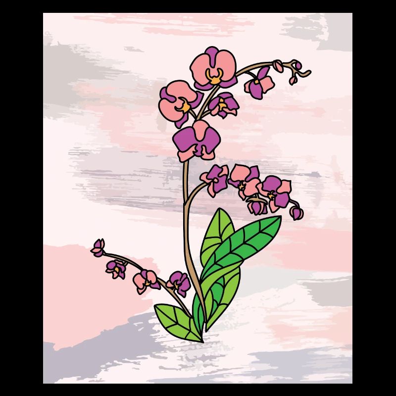 Vintage Blumen Orchideen Bunt