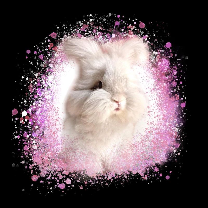 lapin angora, lapin, graffiti, rose, lapin
