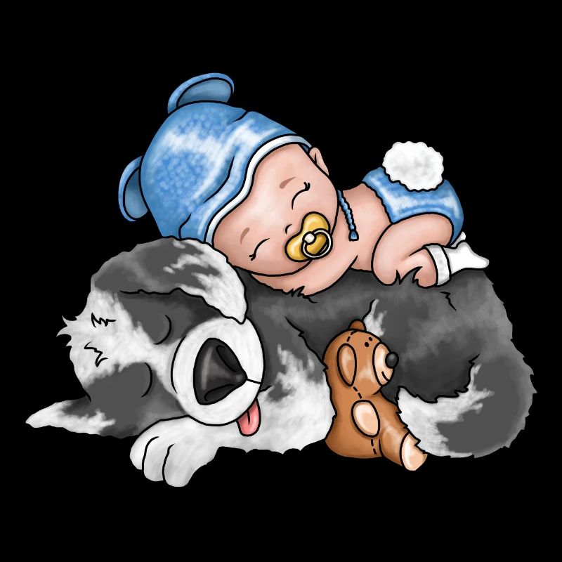 Chien avec bébé mignon et mignon