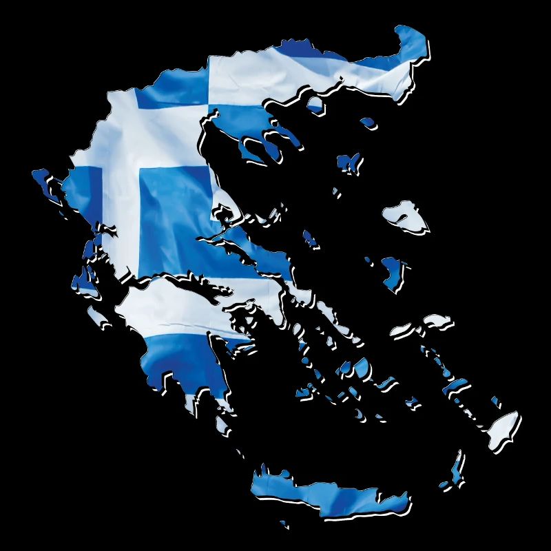 Greece flag in the Greece map