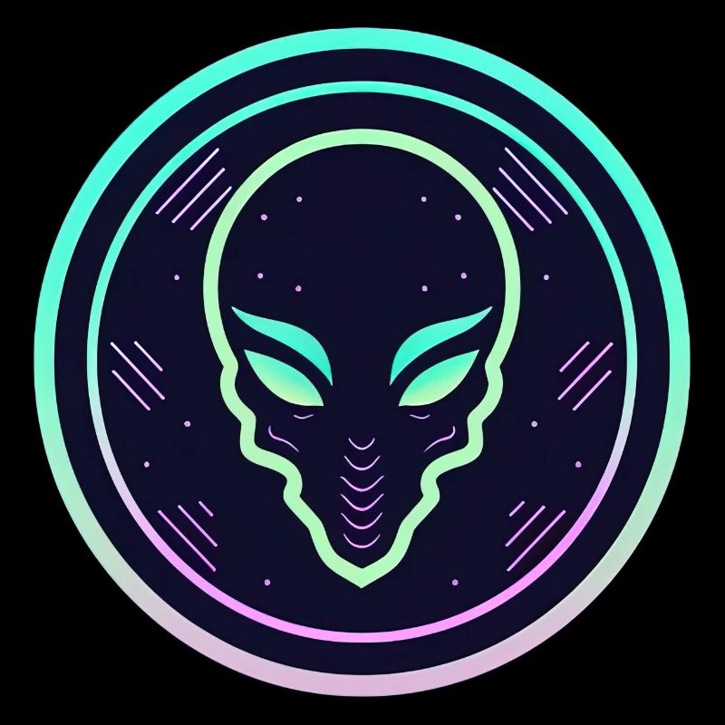 Alien neon logo