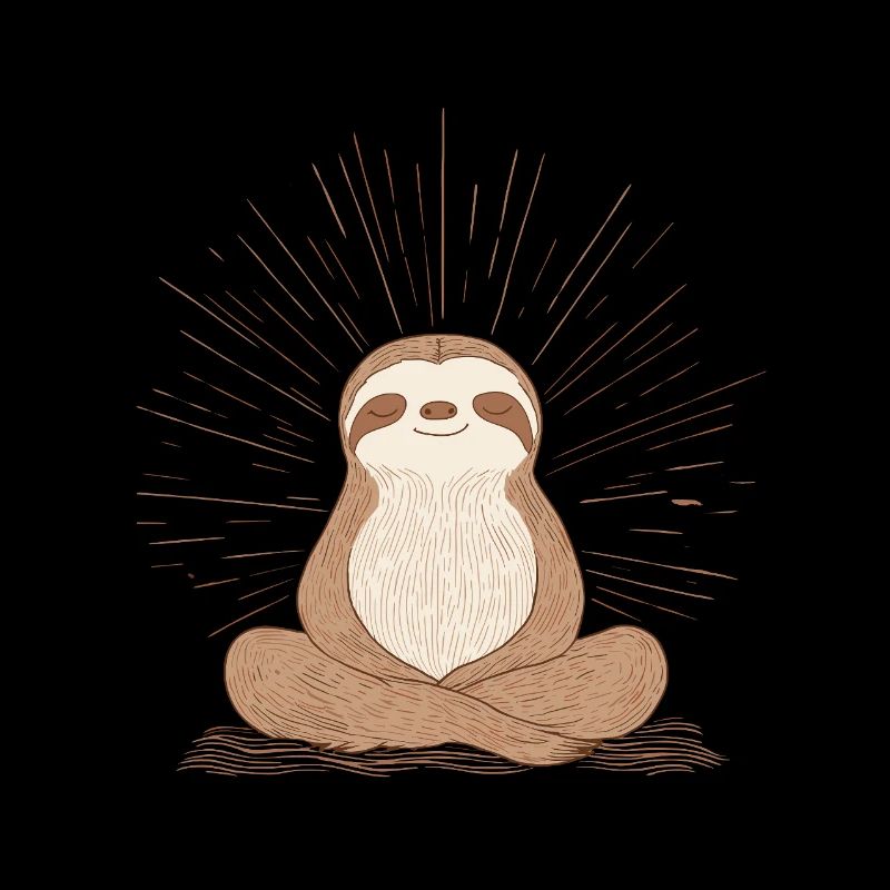 Relaxed Sloth Meditation Design